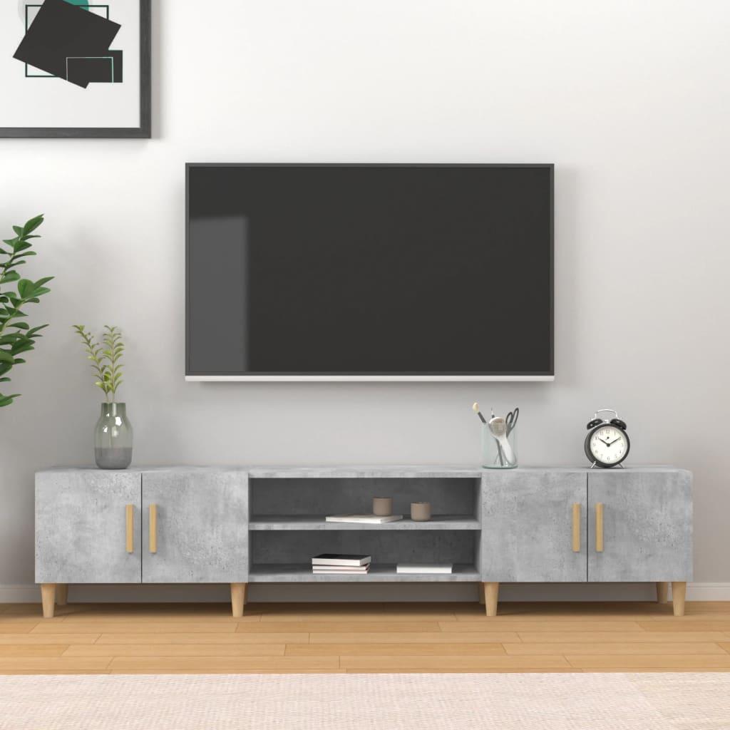 Tv-bord 180x31,5x40 cm konstrueret træ betongrå