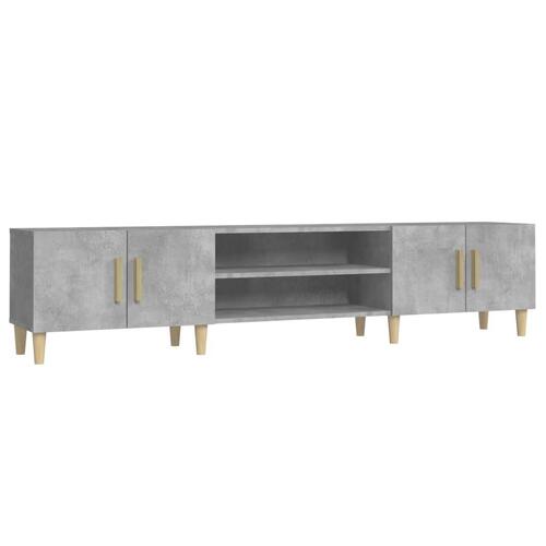 Tv-bord 180x31,5x40 cm konstrueret træ betongrå
