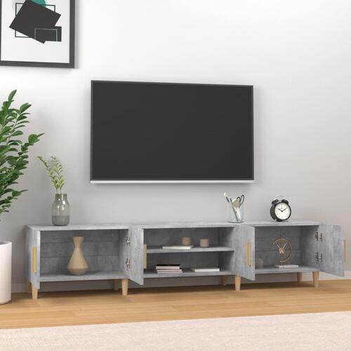 Tv-bord 180x31,5x40 cm konstrueret træ betongrå