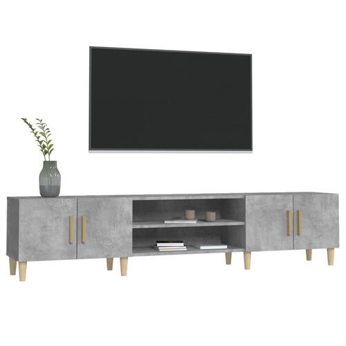 Tv-bord 180x31,5x40 cm konstrueret træ betongrå