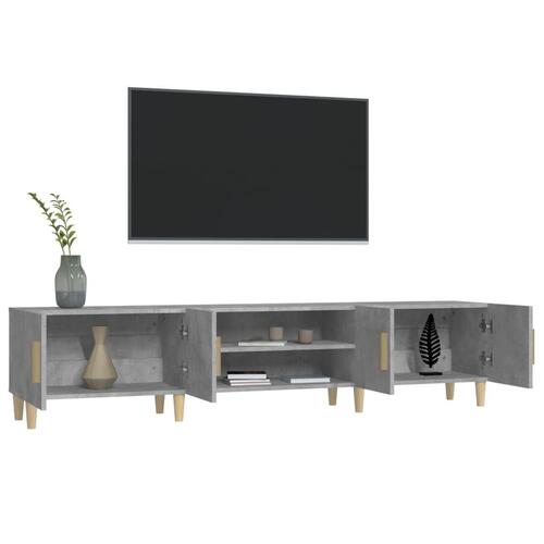 Tv-bord 180x31,5x40 cm konstrueret træ betongrå