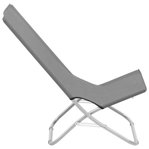Foldbare strandstole 2 stk. stof grå