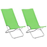 Foldbare strandstole 2 stk. stof grøn