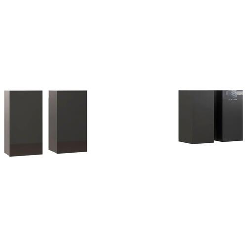 Tv-skabe 4 stk. 30,5x30x60 cm konstrueret træ grå højglans