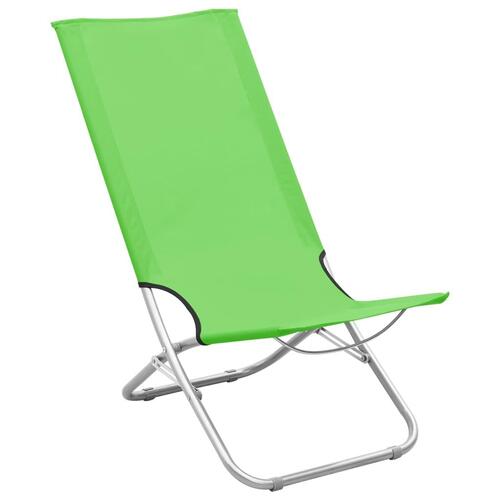Foldbare strandstole 2 stk. stof grøn