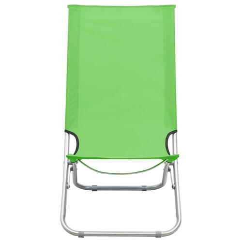 Foldbare strandstole 2 stk. stof grøn