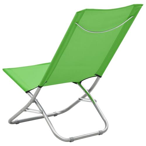 Foldbare strandstole 2 stk. stof grøn