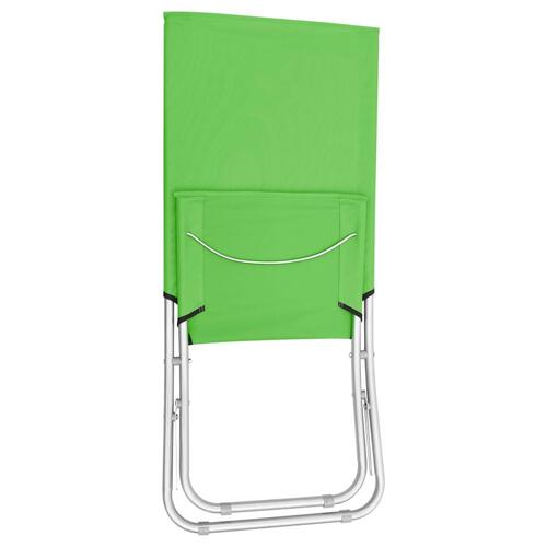 Foldbare strandstole 2 stk. stof grøn