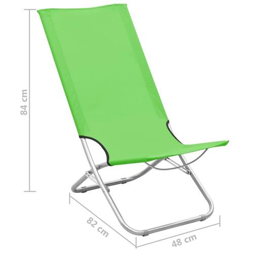 Foldbare strandstole 2 stk. stof grøn
