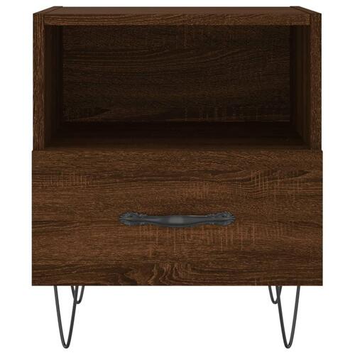 Sengeborde 2 stk. 40x35x47,5 cm konstrueret træ brunt egetræ