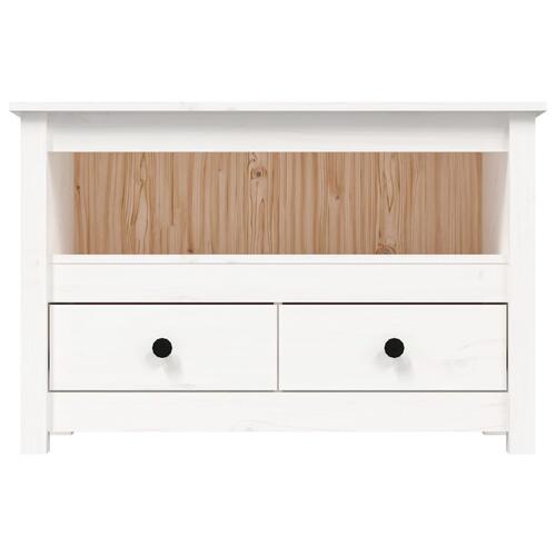 Tv-bord 79x35x52 cm massivt fyrretræ hvid