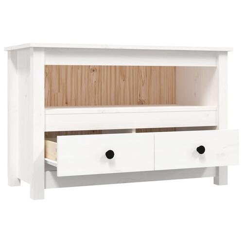 Tv-bord 79x35x52 cm massivt fyrretræ hvid