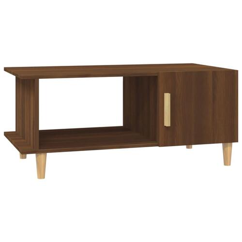 Sofabord 90x50x40 cm konstrueret træ brun egetræsfarve