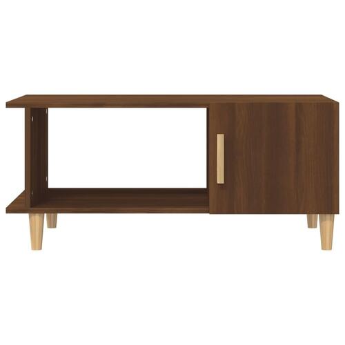 Sofabord 90x50x40 cm konstrueret træ brun egetræsfarve