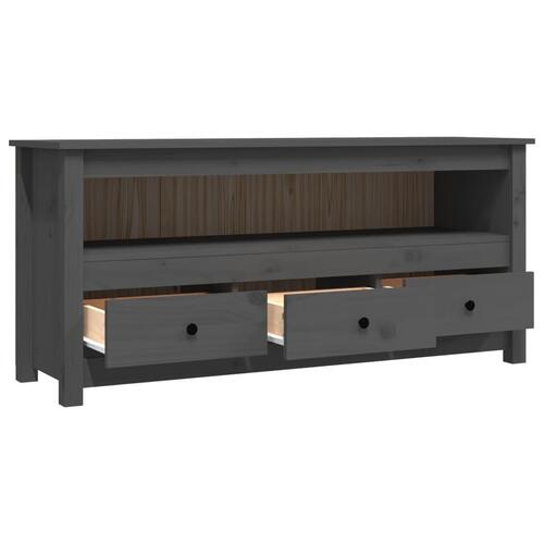 Tv-bord 114x35x52 cm massivt fyrretræ grå