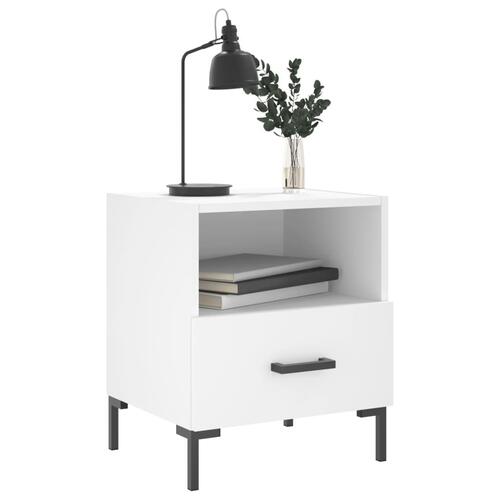 Sengeborde 2 stk. 40x35x47,5 cm konstrueret træ hvid