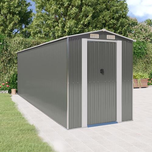 Haveskur 192x606x223 cm galvaniseret stål lysegrå