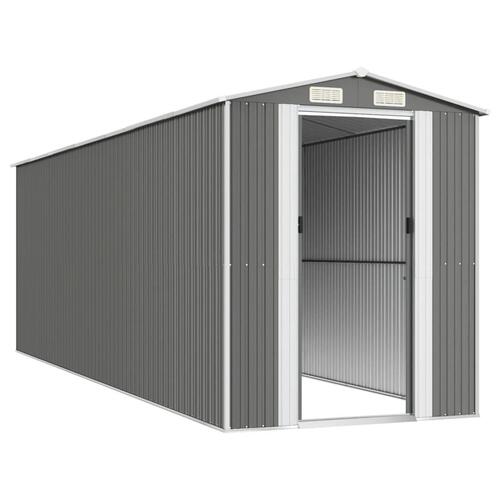 Haveskur 192x606x223 cm galvaniseret stål lysegrå