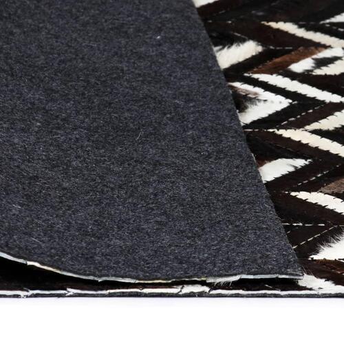 Tæppe ægte kolæder patchwork 80 x 150 cm dobbeltvinkel sort/hvid