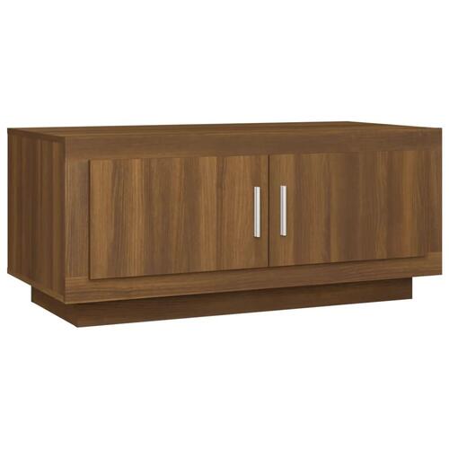 Sofabord 102x50x45 cm konstrueret træ brun egetræsfarve