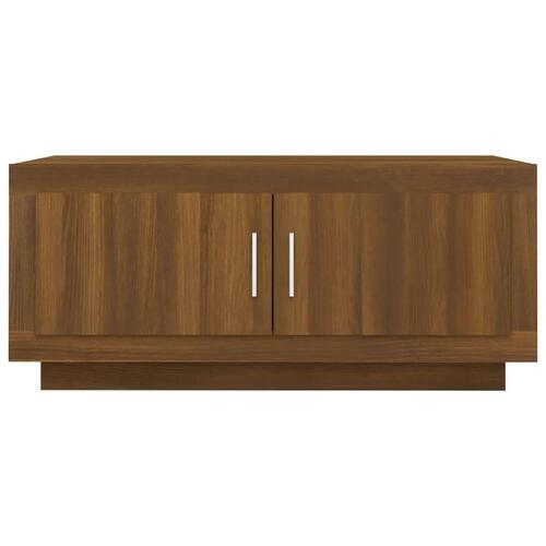 Sofabord 102x50x45 cm konstrueret træ brun egetræsfarve