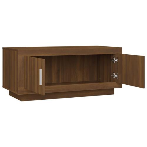 Sofabord 102x50x45 cm konstrueret træ brun egetræsfarve