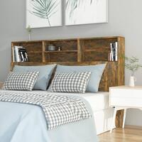 Sengegavl med opbevaring 160x19x103,5 cm røget egetræsfarve