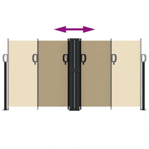 Sammenrullelig sidemarkise 120 x 600 cm beige