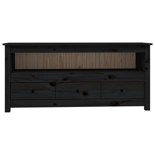 Tv-bord 114x35x52 cm massivt fyrretræ sort