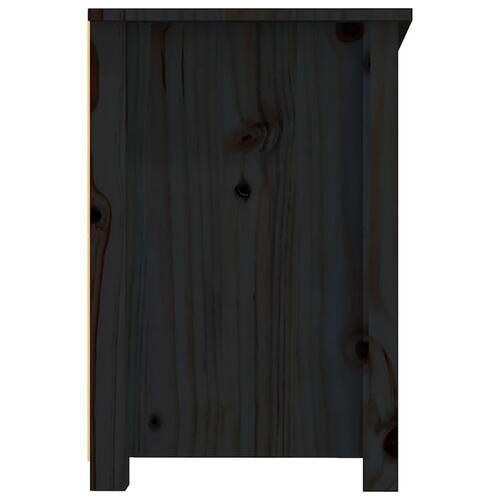 Tv-bord 114x35x52 cm massivt fyrretræ sort