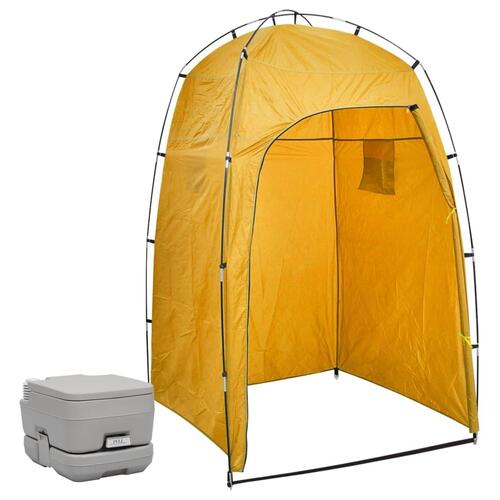 Bærbart campingtoilet med telt 10+10 l