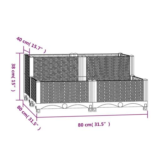 Højbed 80x80x38 cm polypropylen