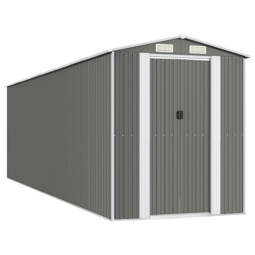 Haveskur 192x689x223 cm galvaniseret stål lysegrå