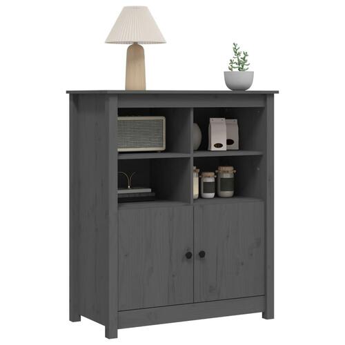 Skænk 83x41,5x100 cm massivt fyrretræ grå