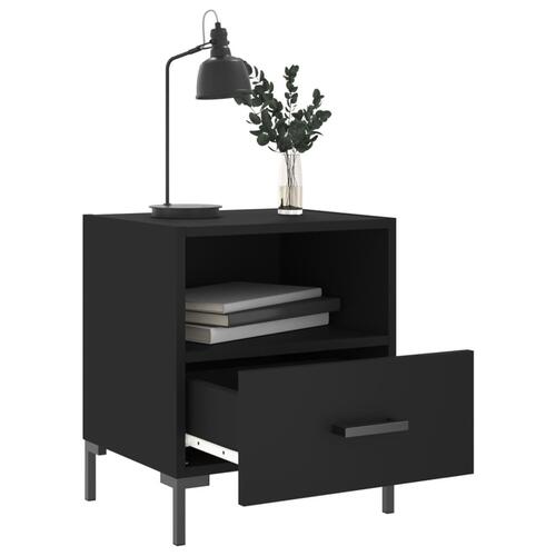 Sengeborde 2 stk. 40x35x47,5 cm konstrueret træ sort