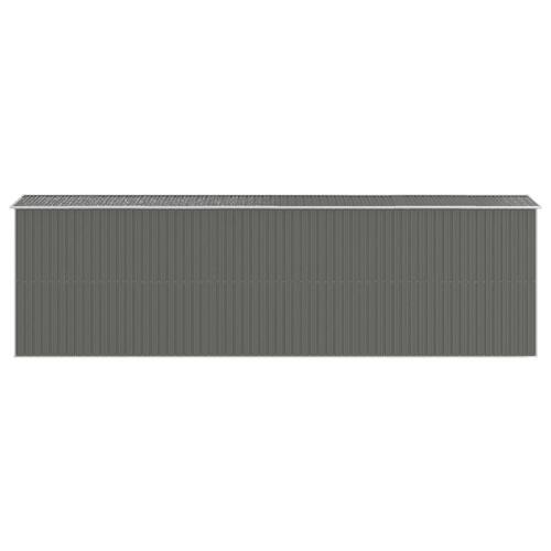Haveskur 192x689x223 cm galvaniseret stål lysegrå