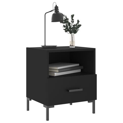 Sengeborde 2 stk. 40x35x47,5 cm konstrueret træ sort
