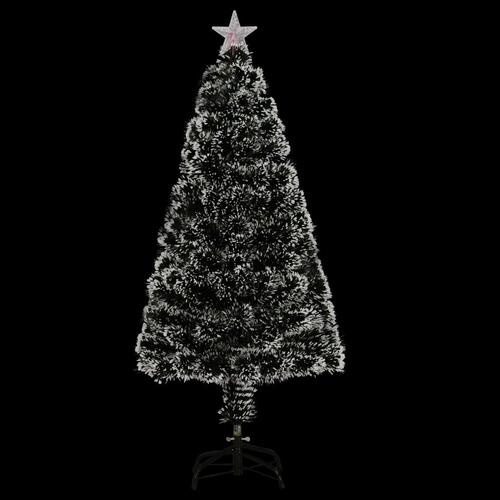 Kunstigt juletræ med fod og LED-lys 120 cm fiberoptisk