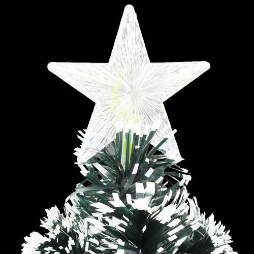 Kunstigt juletræ med fod og LED-lys 120 cm fiberoptisk