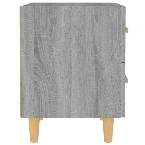 Sengeborde 40x35x47,5 cm 2 stk. grå sonoma-eg