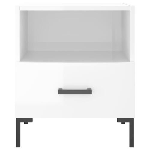 Sengeborde 2 stk. 40x35x47,5 cm konstrueret træ hvid højglans