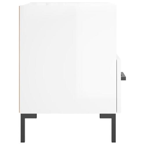 Sengeborde 2 stk. 40x35x47,5 cm konstrueret træ hvid højglans