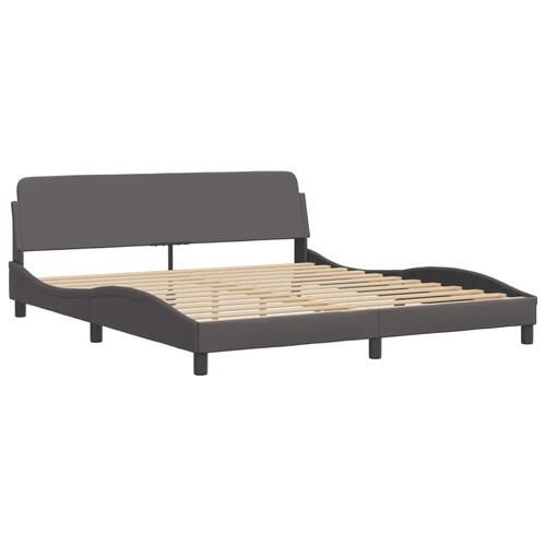 Sengeramme med LED-lys 180x200 cm kunstlæder sort