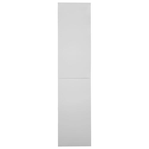 Kontorskab med skydelåger 90x40x180 cm stål lysegrå