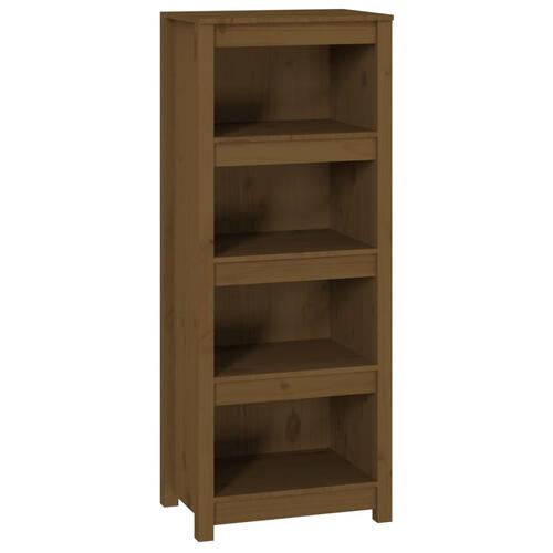 Bogreol 50x35x125,5 cm massivt fyrretræ gyldenbrun