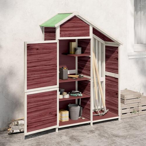 Redskabsskur 120x53,5x170 cm massivt fyrretræ mokkafarvet