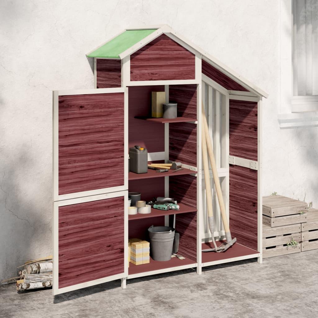 Redskabsskur 120x53,5x170 cm massivt fyrretræ mokkafarvet