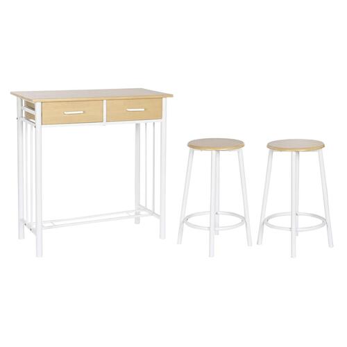 Spisebordsæt med 2 stole Metal Træ MDF 80 x 50 x 84 cm