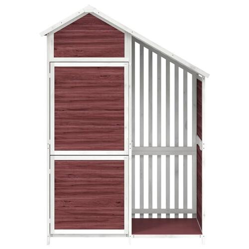 Redskabsskur 120x53,5x170 cm massivt fyrretræ mokkafarvet