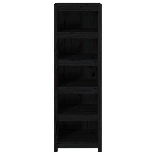 Bogreol 50x35x154 cm massivt fyrretræ sort
